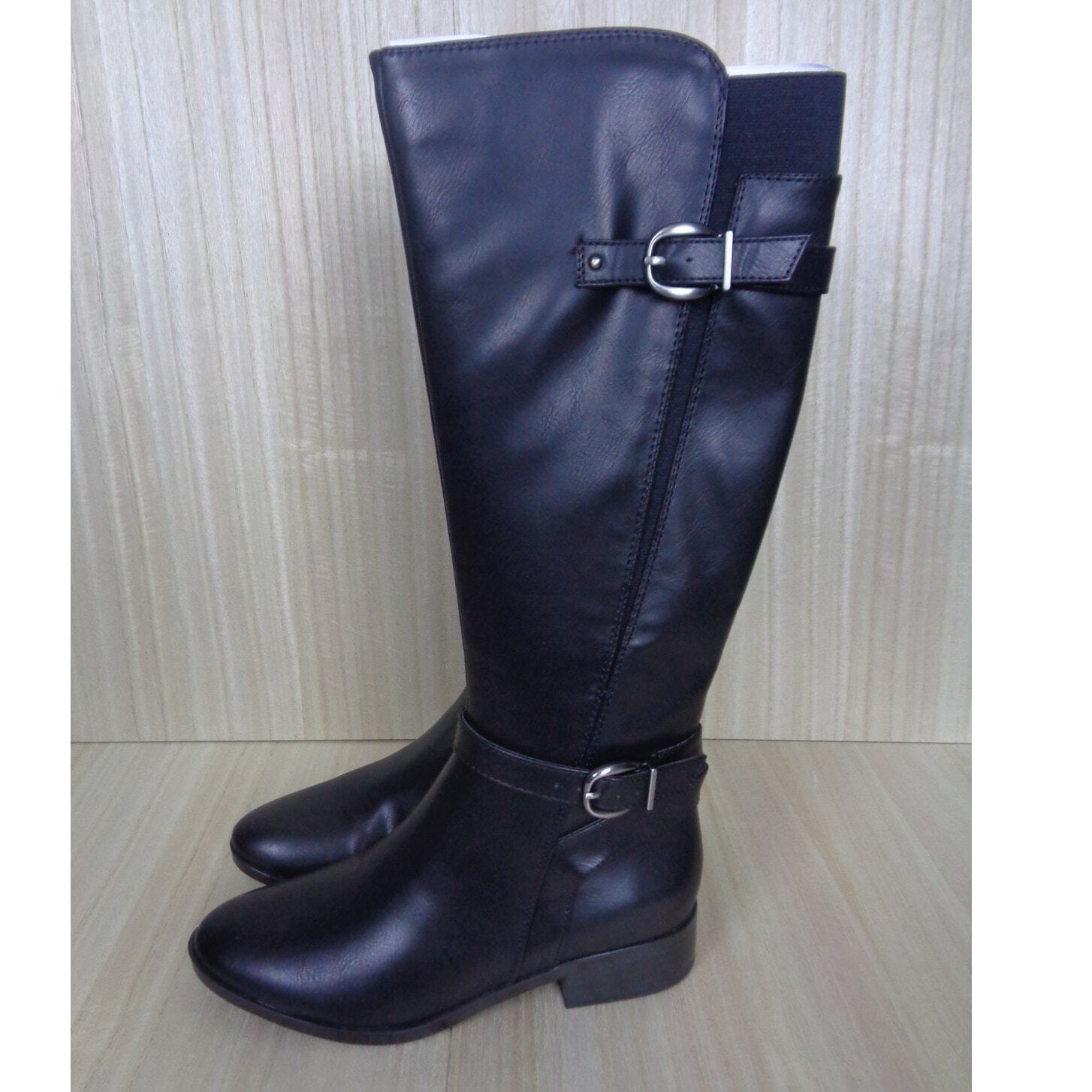 Naturalizer Sahara Black Knee High Boots Faux Leather Womens Size 5.5