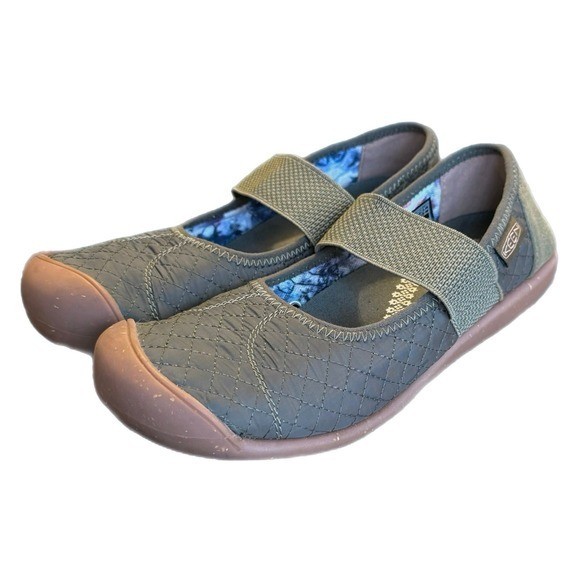 Keen Sienna Mj Mary Jane Quilted martini olive green women’s size 6 rubber flat