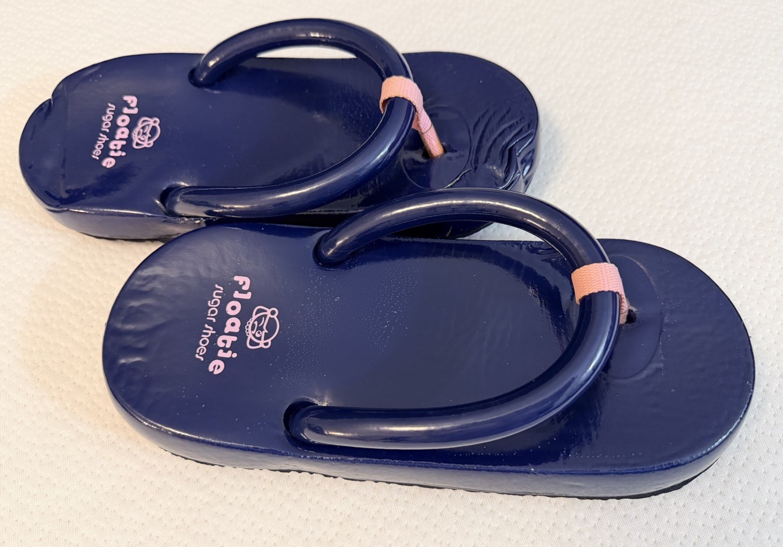 VTG Floatie Sugar Shoes Blue Pink 9 3/4” Long Floating Flip Flops 90s Y2K READ