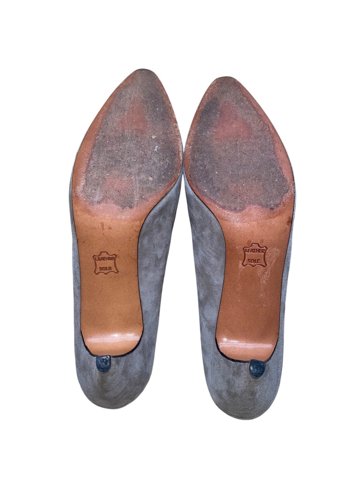 Evan-Picone Women’s Gray Suede Classic Pointed-Toe Mid-Heel Pumps Size 10N