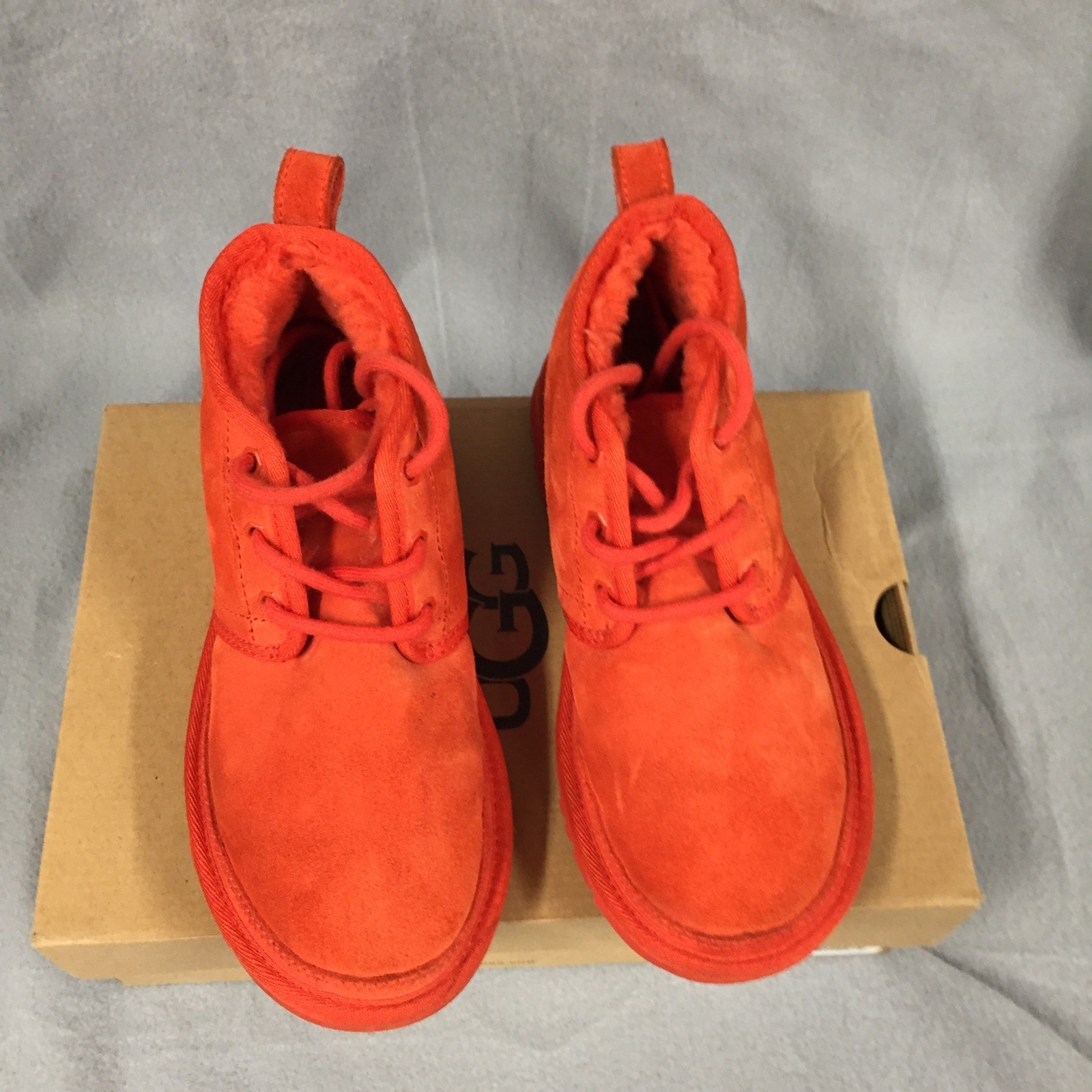 UGG Neumel Orange Suede Lace Up Boots 1094269 Womens 6