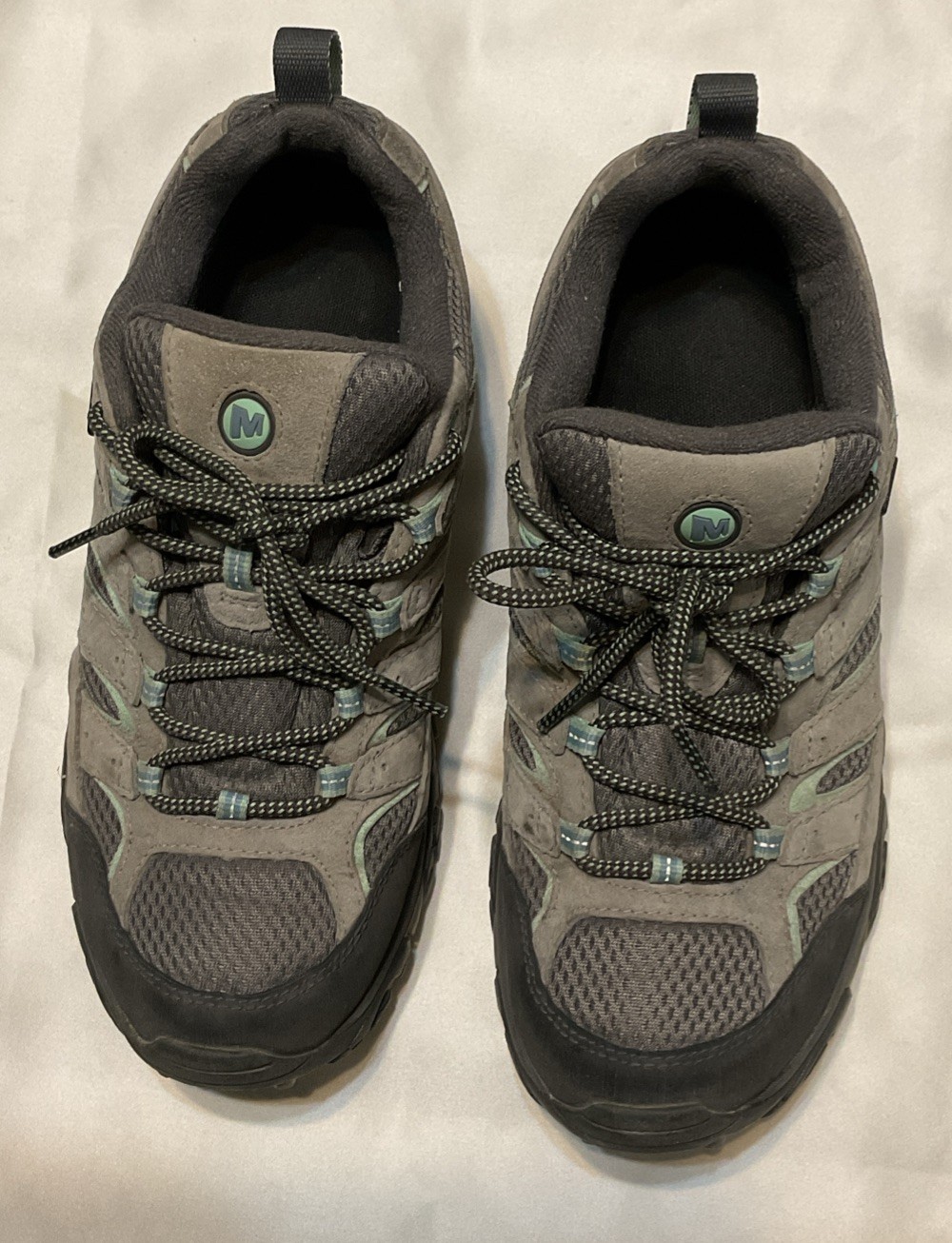 MERRELL WOMENS MOAB 2 WATERPROOF COMFORT HIKING SHOES J06028 Sz 10 Mint Gray