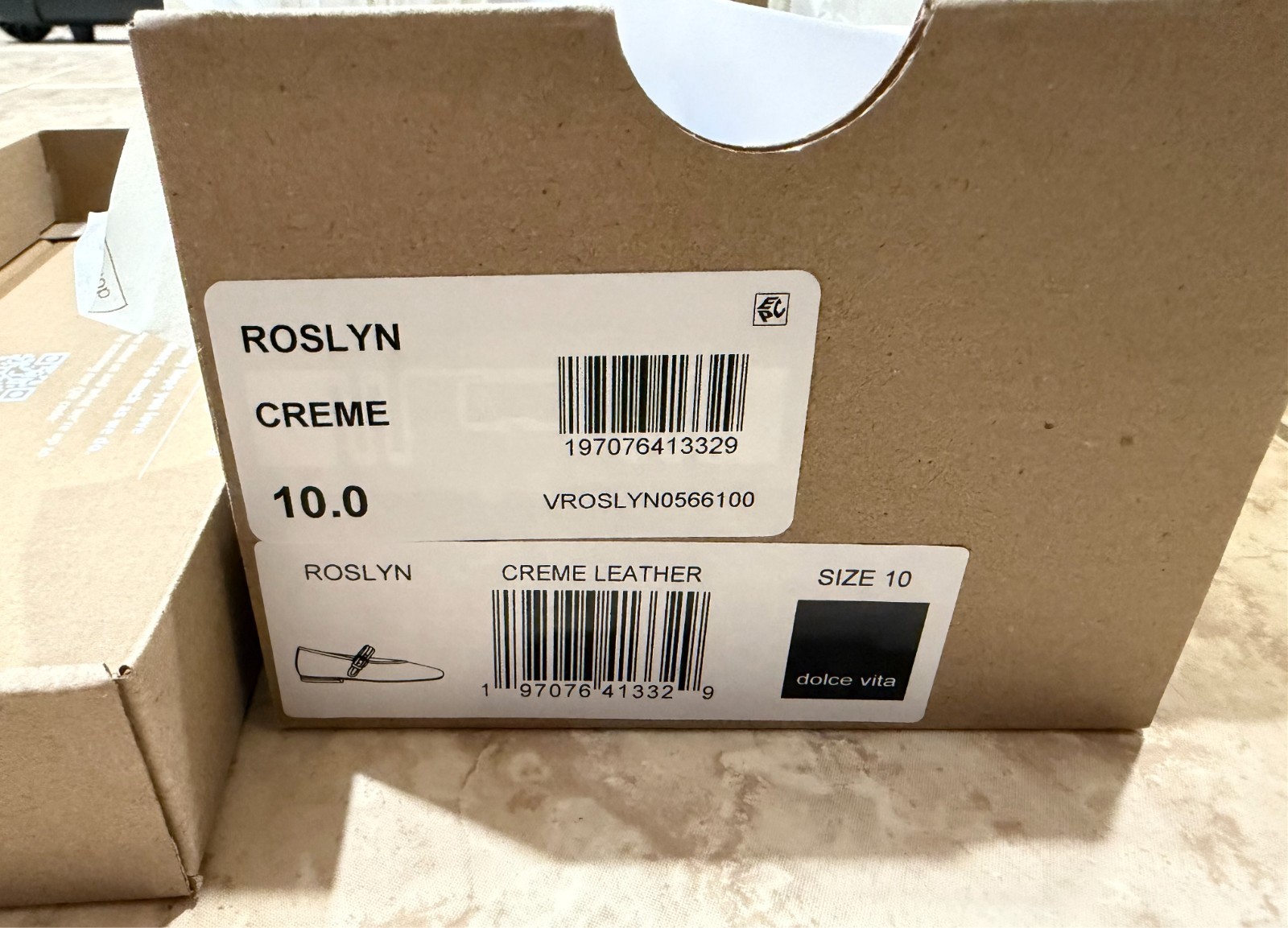 Dolce Vita Roslyn Ballet Flats Creme Leather – New Size 10 Free Shipping