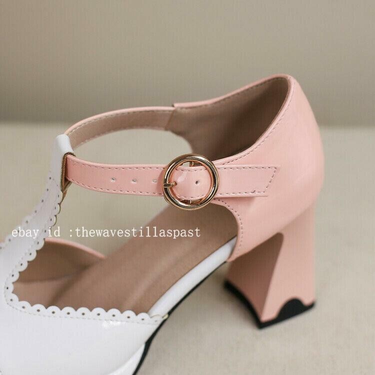 Chic Womens Color Splice Sandals Faux Leather T-strap Casual Dress Party Shoes