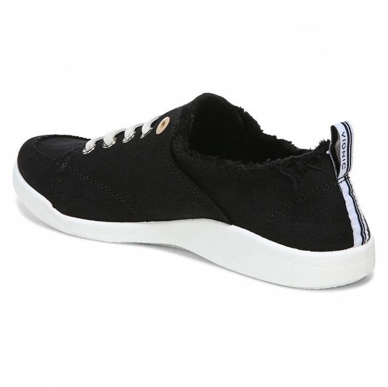 VIONIC Women Beach Pismo Casual Sneaker: Canvas, Black Canvas (NEW)