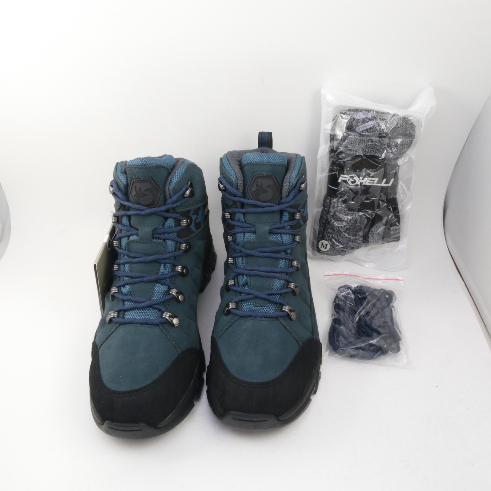 Foxelli Women’s US 8.5 Hiking Boots – Waterproof Breathable Suede Leather Blue