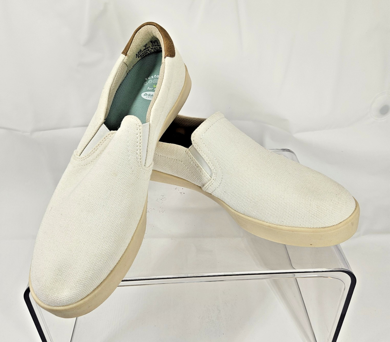 Dr. Scholl’s Madison Slip On Sneakers Women’s Size 9.5 Canvas Off White Comfort