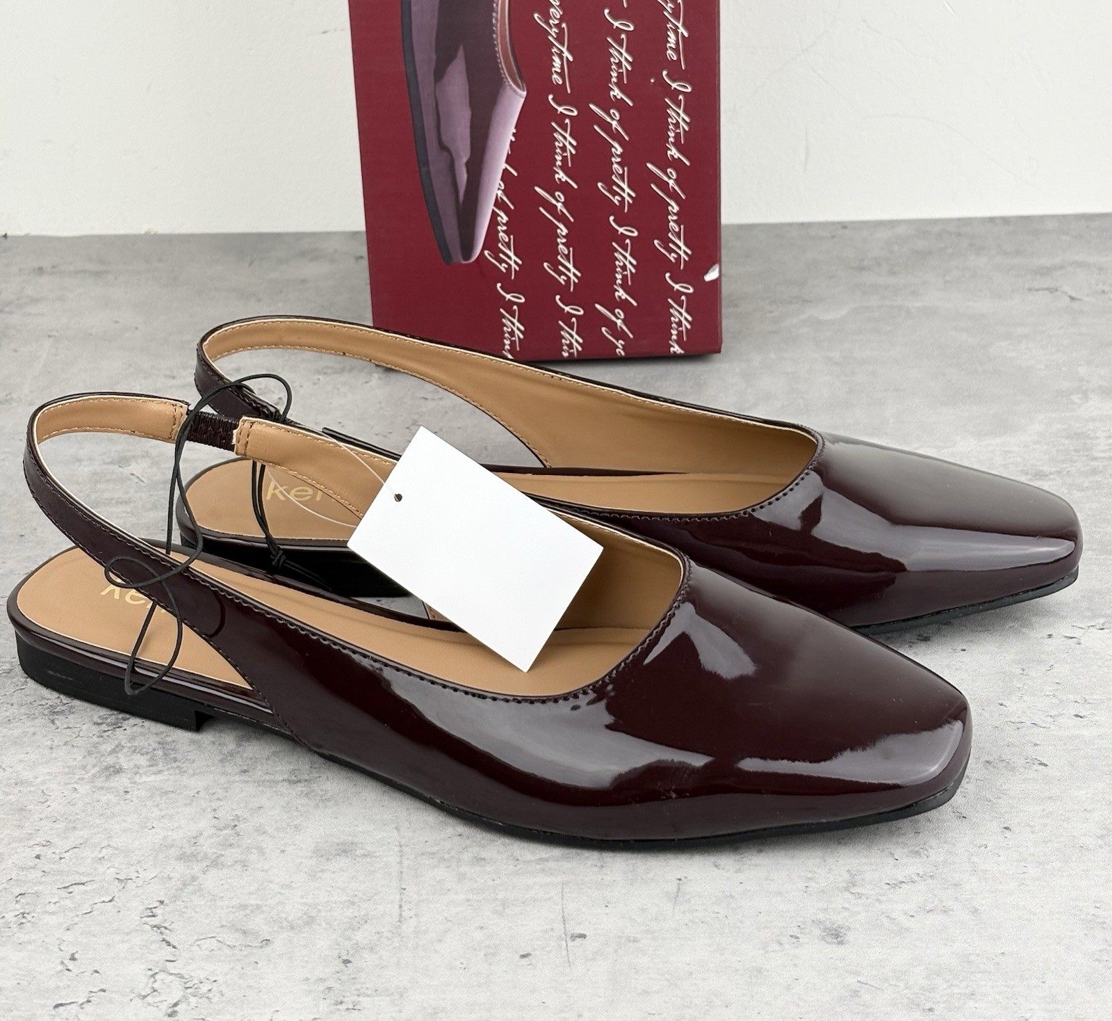 Kensie Felice Women’s Shoes Red Slingback Flats Size 7 New In Box