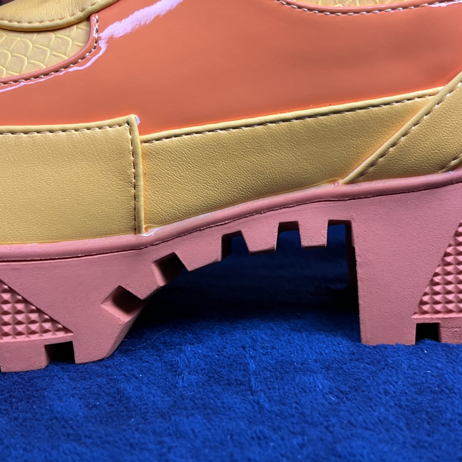 Cape Robbin Hot Rod Neon Orange Chunky Combat Boot US 10 Festival Streetwear NEW