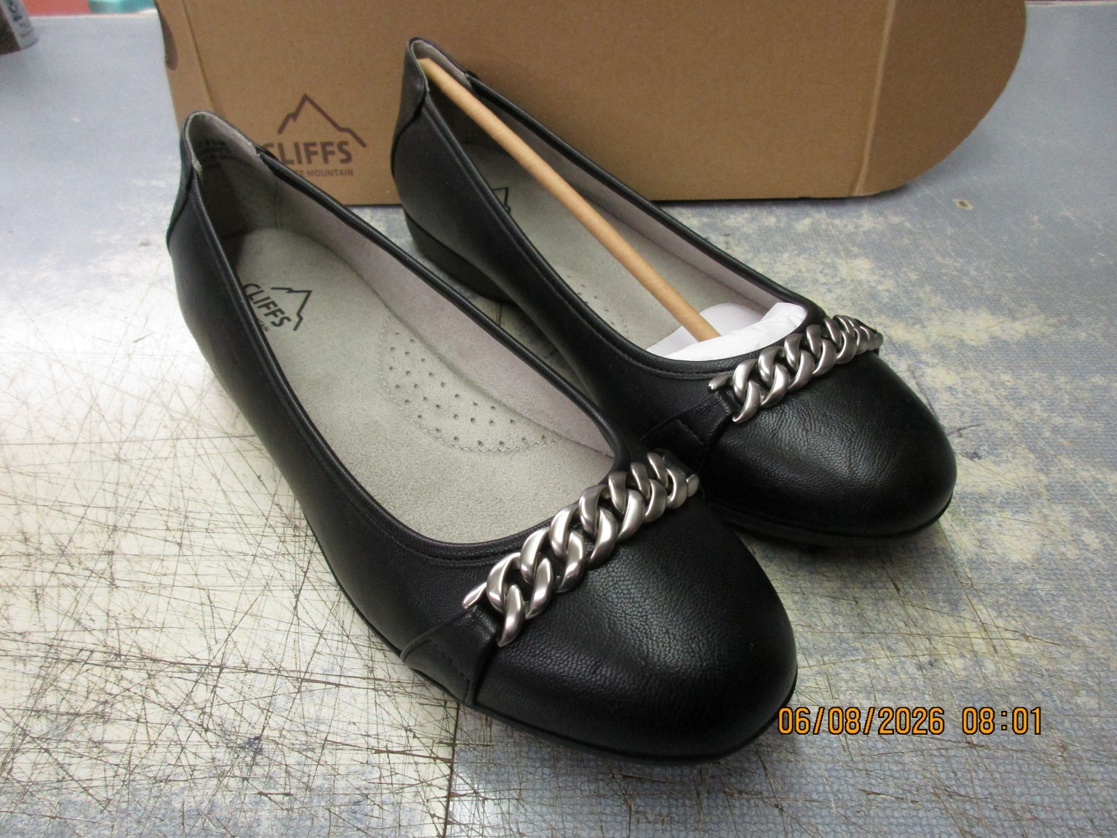 NEW Cliffs Size 8.5 Women’s Charmed Flat Shoes Black Smooth FREE Shipping