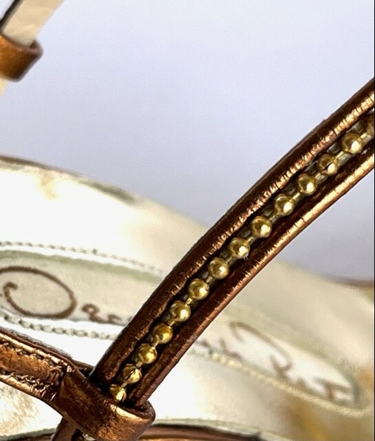 Vintage oscar de la renta Womens 8.5B Bronze Braided Heels
