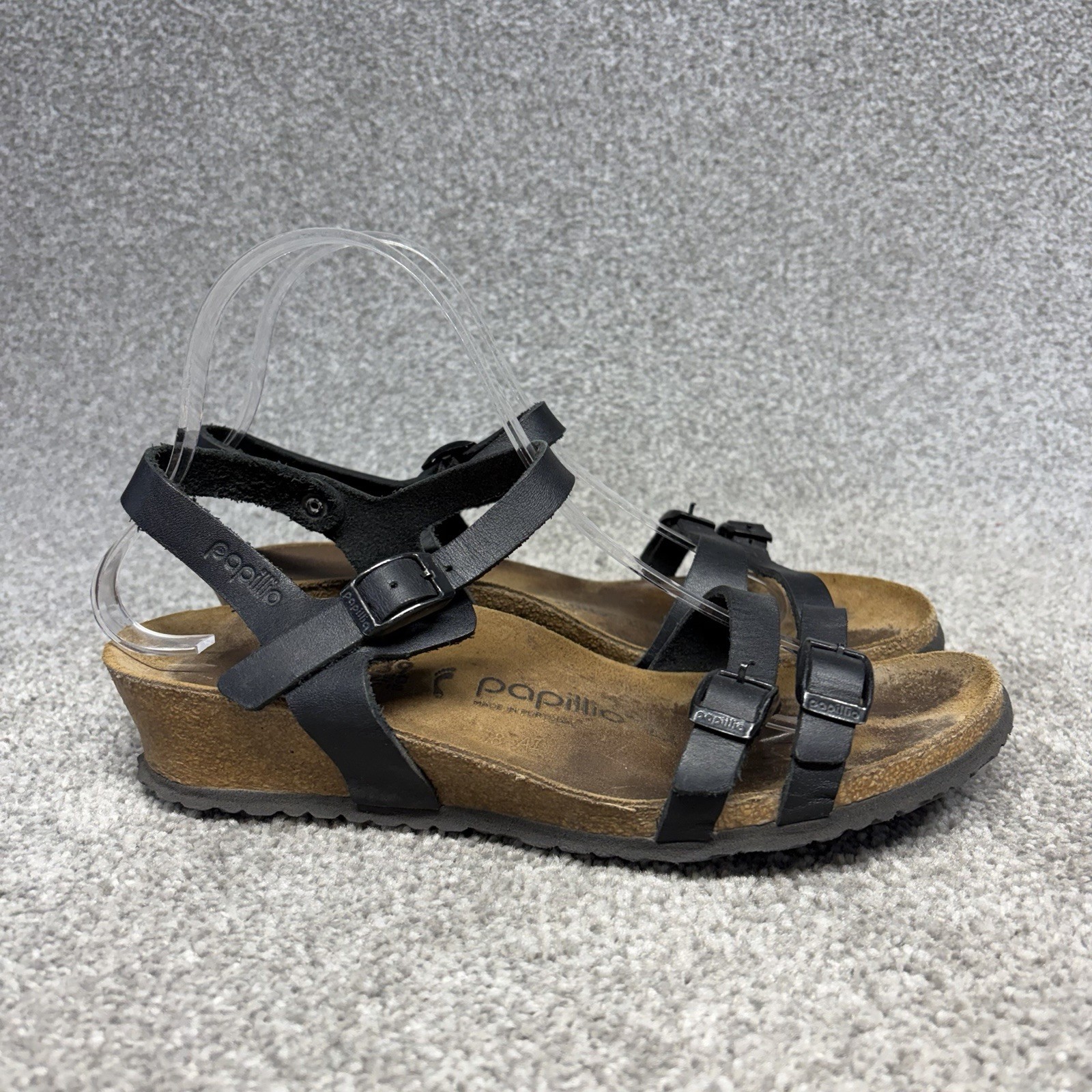 Birkenstock Lana Sandals Women’s Size 39 EU 8 US Narrow Fit Brown Black Wedge