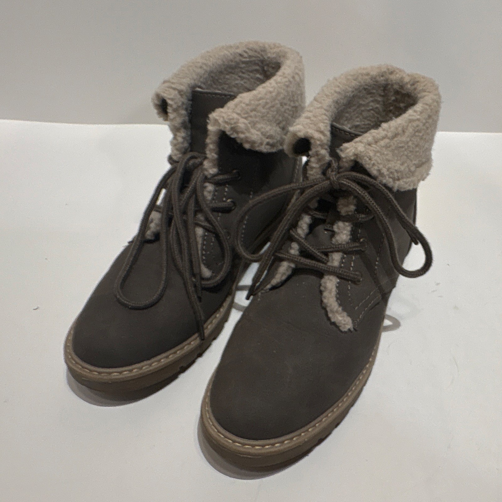 Sonoma Goods For Life Ortholite eco Leather Faux Fur Lined Lace-Up Ankle