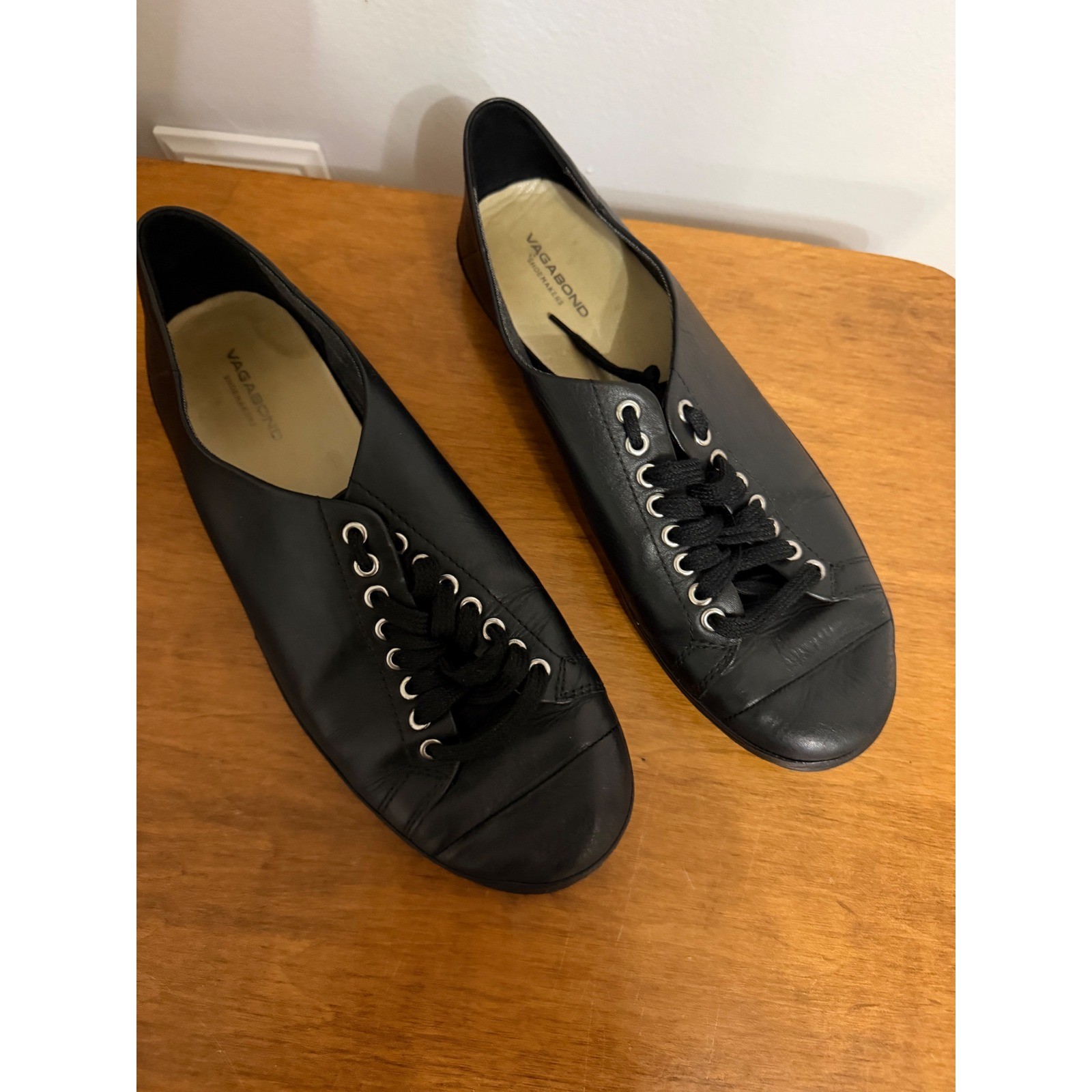 Vagabond Shoemakers Casey Black Leather Low Top Sneakers 4314-001-20 Womens 38