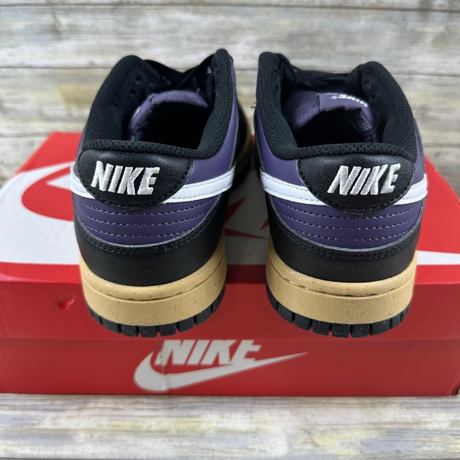 Nike Dunk Low Purple White Black Gum Bottom Sneakers DD1873-500 Womens Size 8