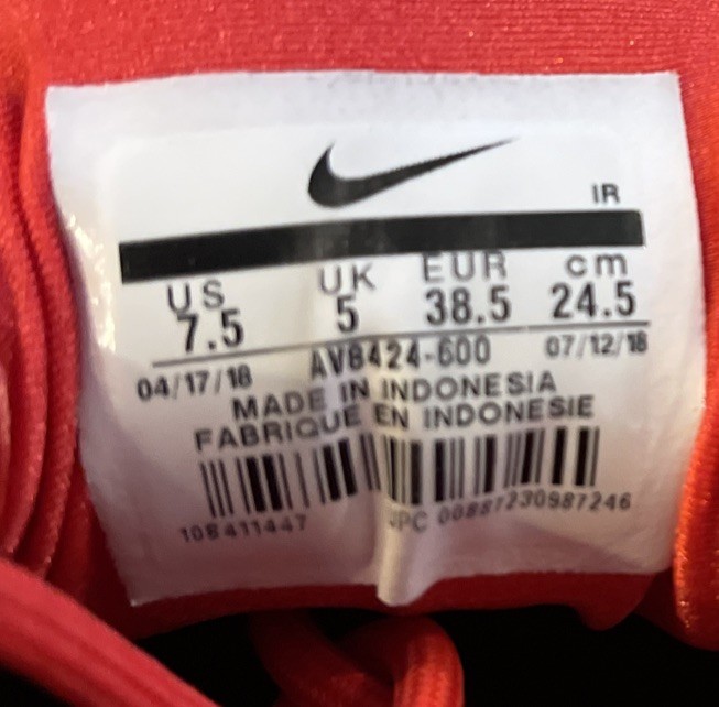 Nike Air Max Plus “Light Crimson” University Red, Women’s Size 7.5