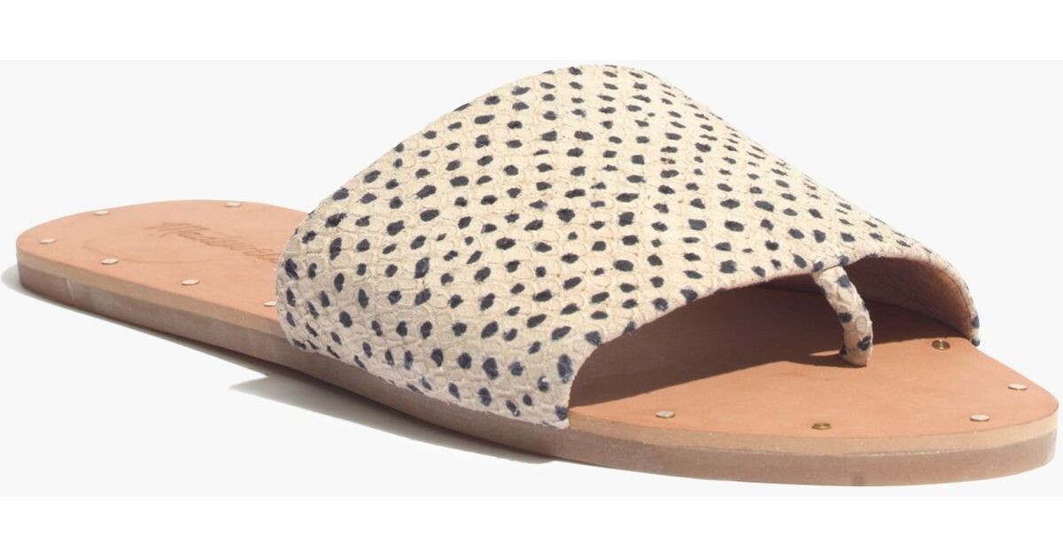 Madewell The Anais Thong Spot Dot Natural Slide Sandals Women’s Size 6.5