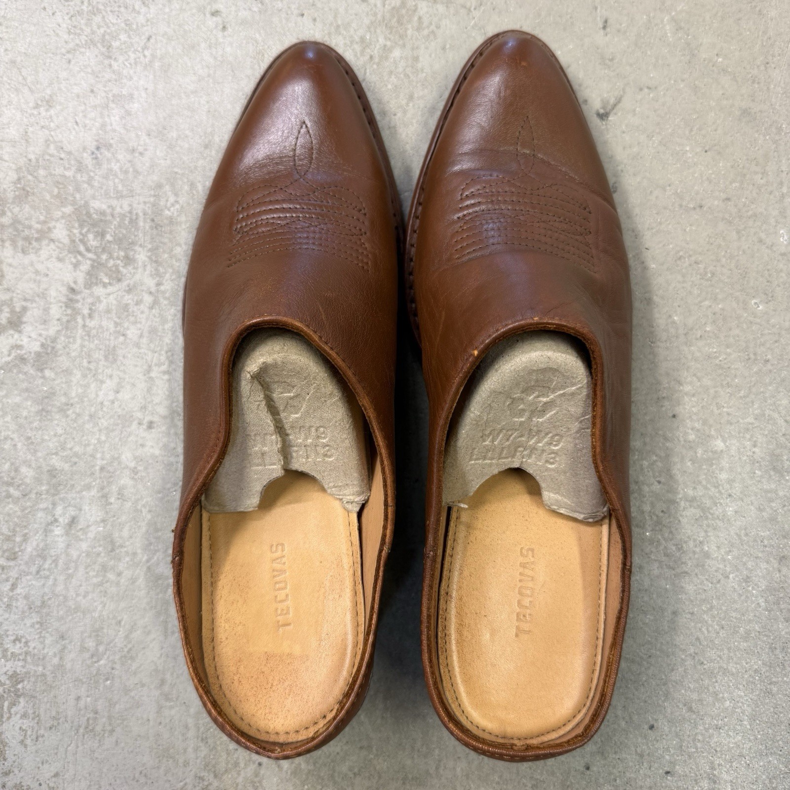 Tecovas The Sophie Mules Bovine Leather Caramel Women’s 8.5 Carmel Brown Slipon