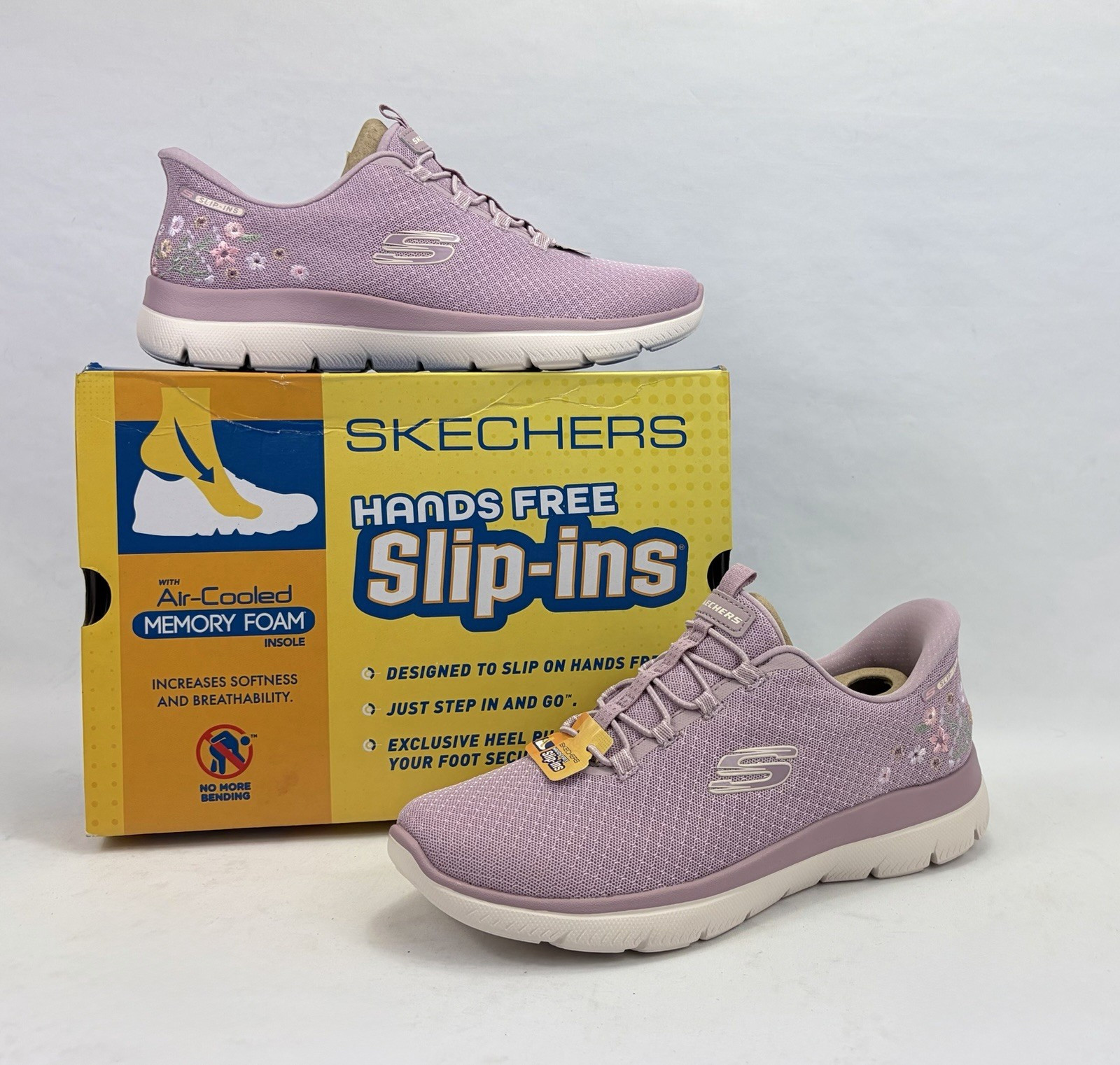 Skechers Slip-Ins Summits Spring Blossom Sneaker Shoes Mauve Women 6.5 NIB