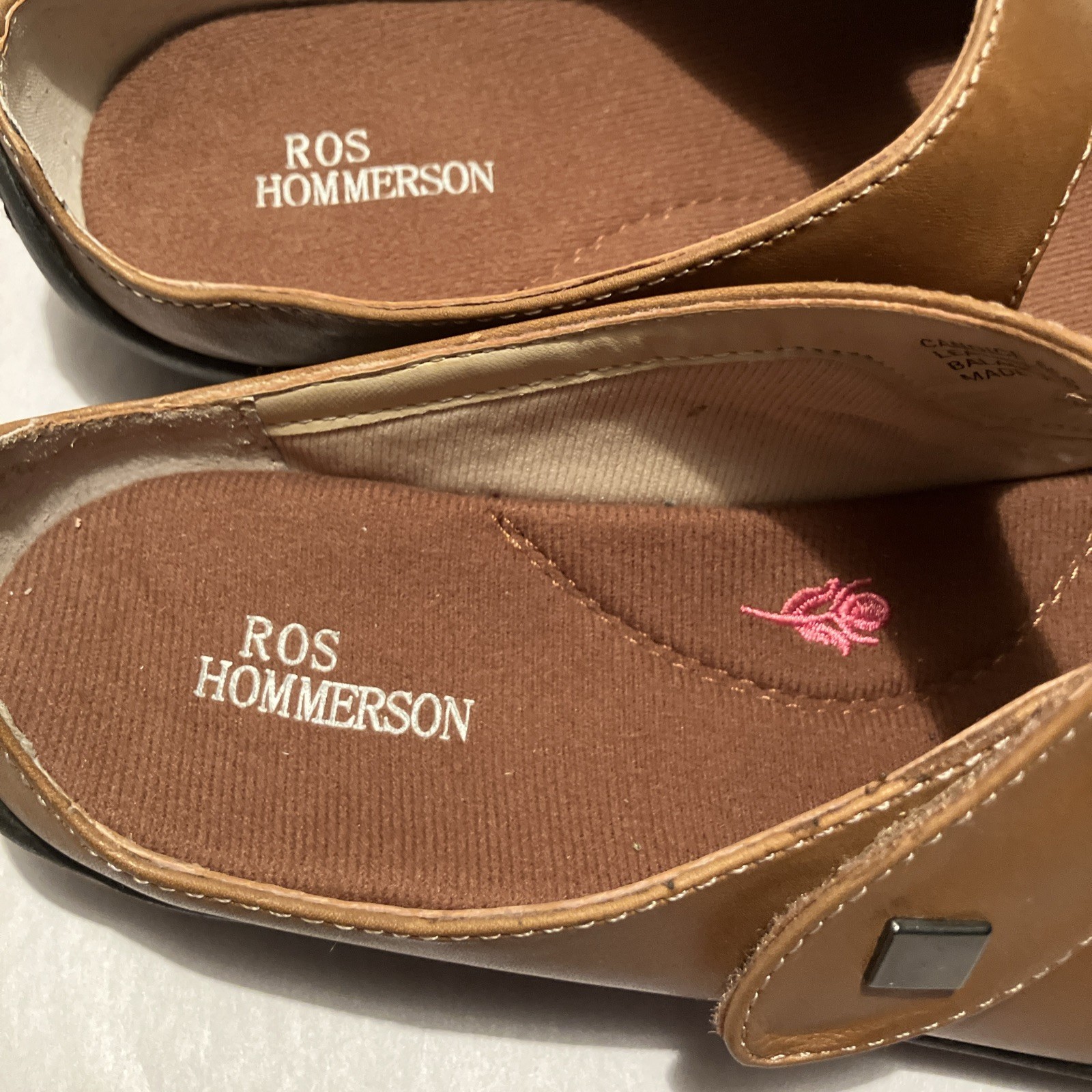 New Ros Hommerson Candice Womens 6SS Luggage Leather Cushion Cut Down Mary Janes