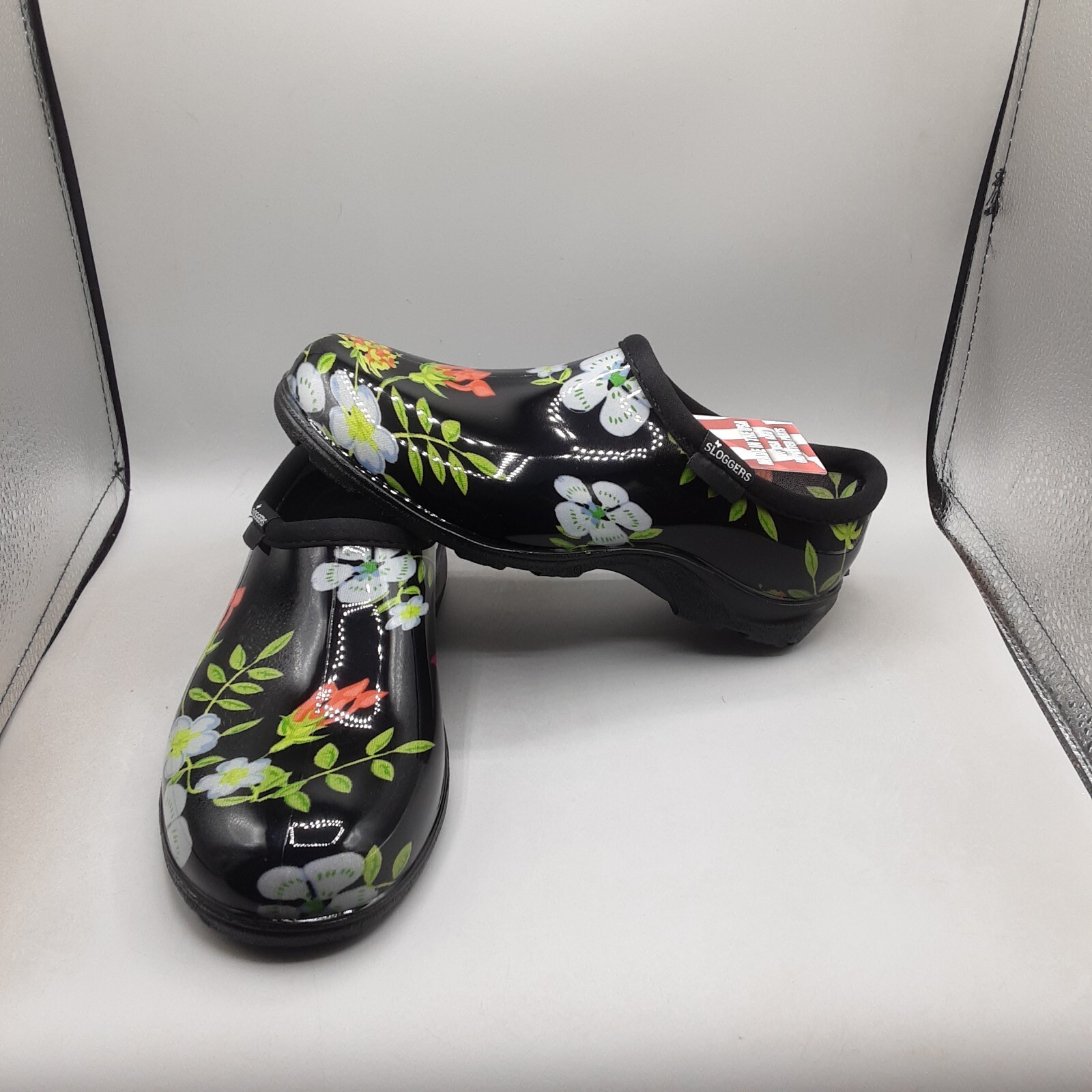 Sloggers Garden Clogs Women’s 6M Black Floral A40