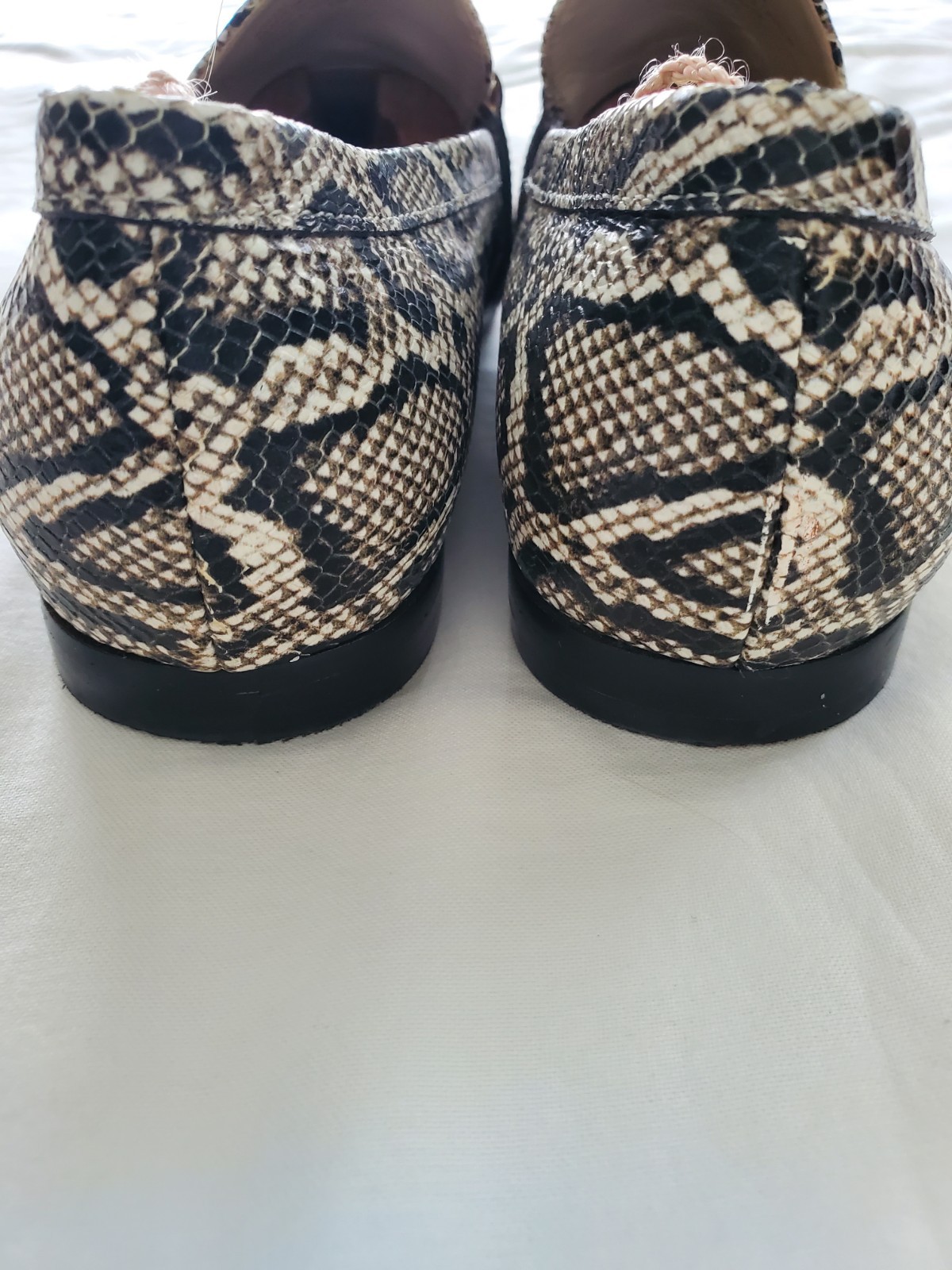 Cole Haan Grand Series Loafers Women 8.5B Multi Snake Print Embossed Leather EUC