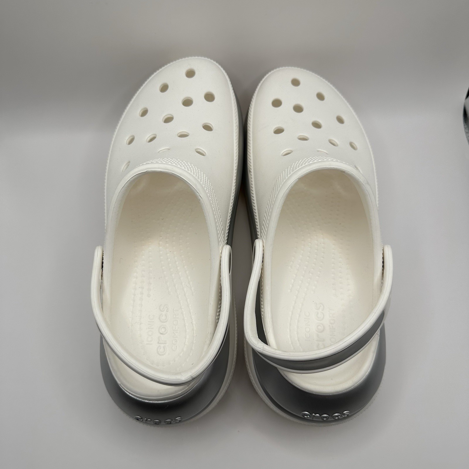 Crocs Mega Crush Metallic Clogs White Silver W10