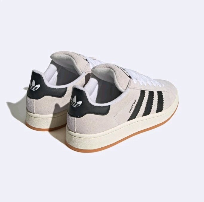 adidas Campus 00s Low Top Sneakers Crystal White/Core Black Suede Lace Up GY0042
