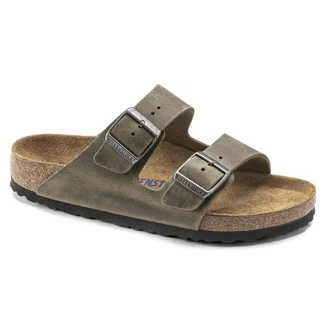 Birkenstock Arizona Faded Khaki Oiled Leather Unisex Sandals EU 37-45 With Box