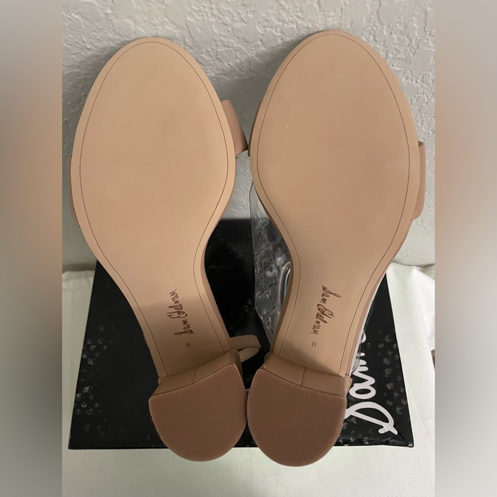 Sam Edelman Yaro Nude Blush Beige Leather Ankle Strap High Heel Sandals Sz 11