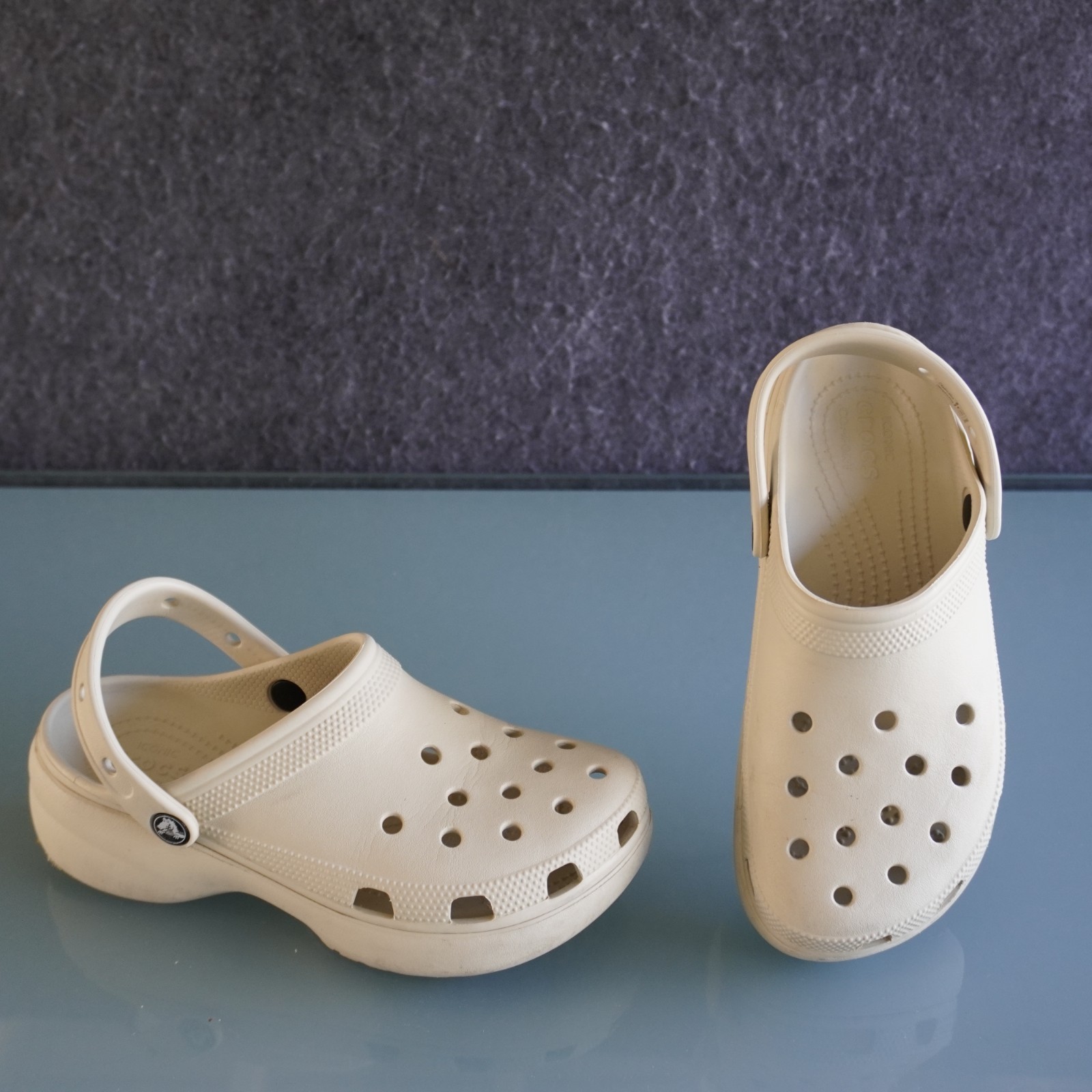 Crocs Women Classic Platform Clog Bone Beige Size 8 W8 Comfort Sandal 206750