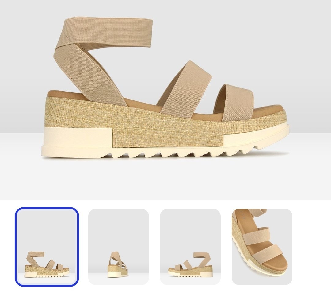 Betts Bandit 2 Wedge Sandals – Nude Elastic Raffia size AU US 7 EU 38