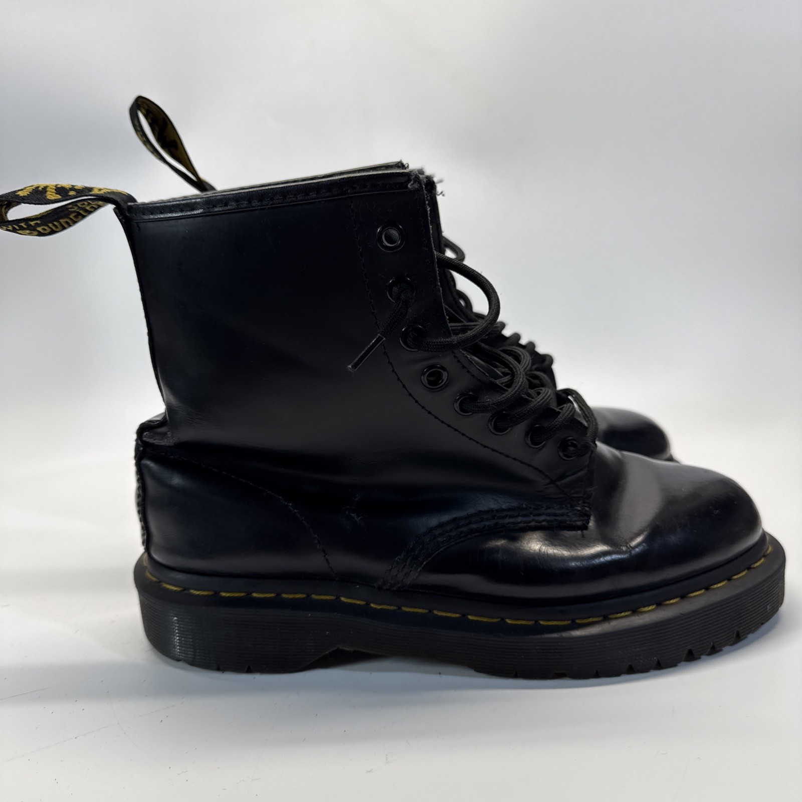 Dr. Martens 1460 Bex Boot Women 9 Men 8 Smooth Leather Lace Black Worn READ