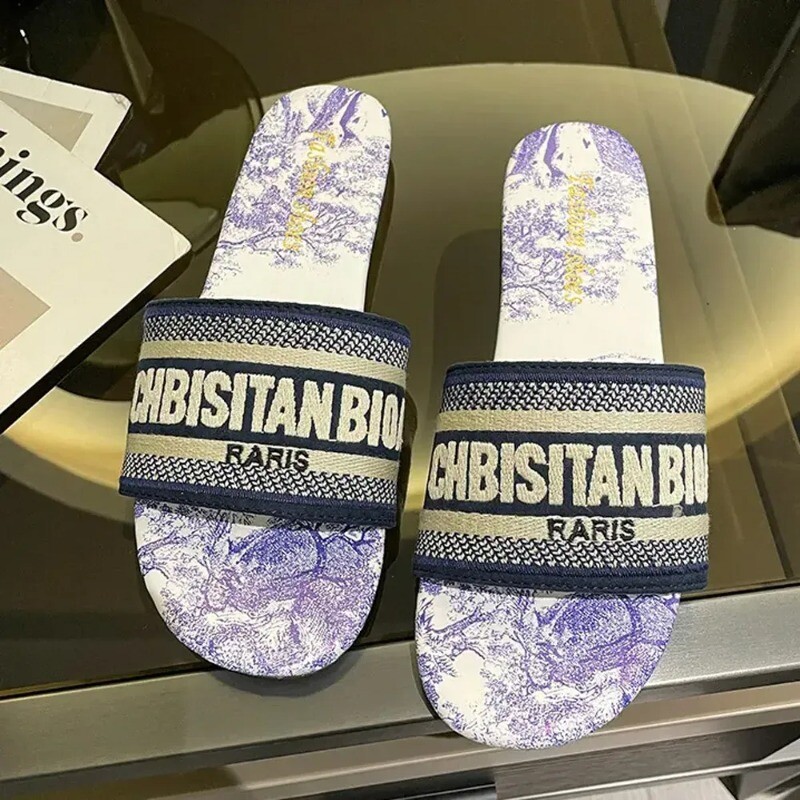 Women Sandals Designer Slippers Luxury Slide Letter Slide Rubber Flat Shoes