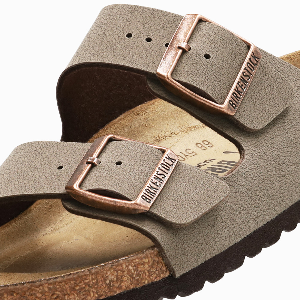 Birkenstock Arizona Birkibuc® Cork Footbed Stone Two Strap Sandal Unisex Shoes
