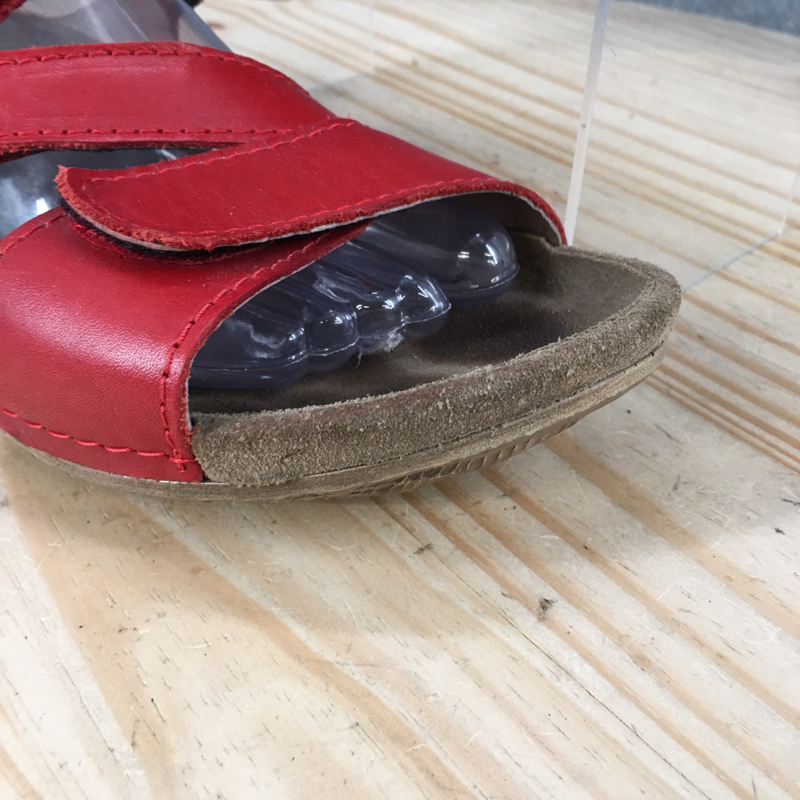 Wolky Jasper Sandals Womens 40 Casual Slip Slide Z-Strap Adjustable Red Leather