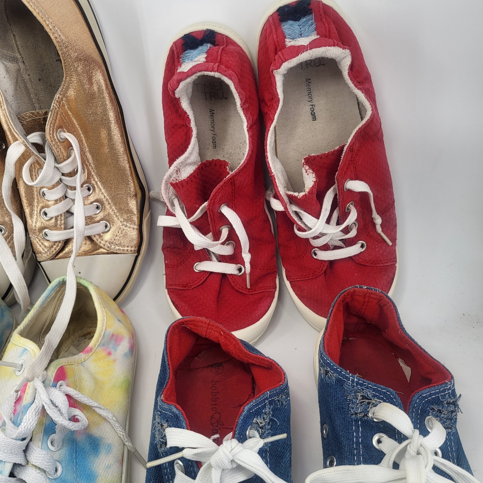 Lot 5 Pairs Canvas Sneakers Shoes Size 9 9.5 Womens Compare 2 Converse All Stars