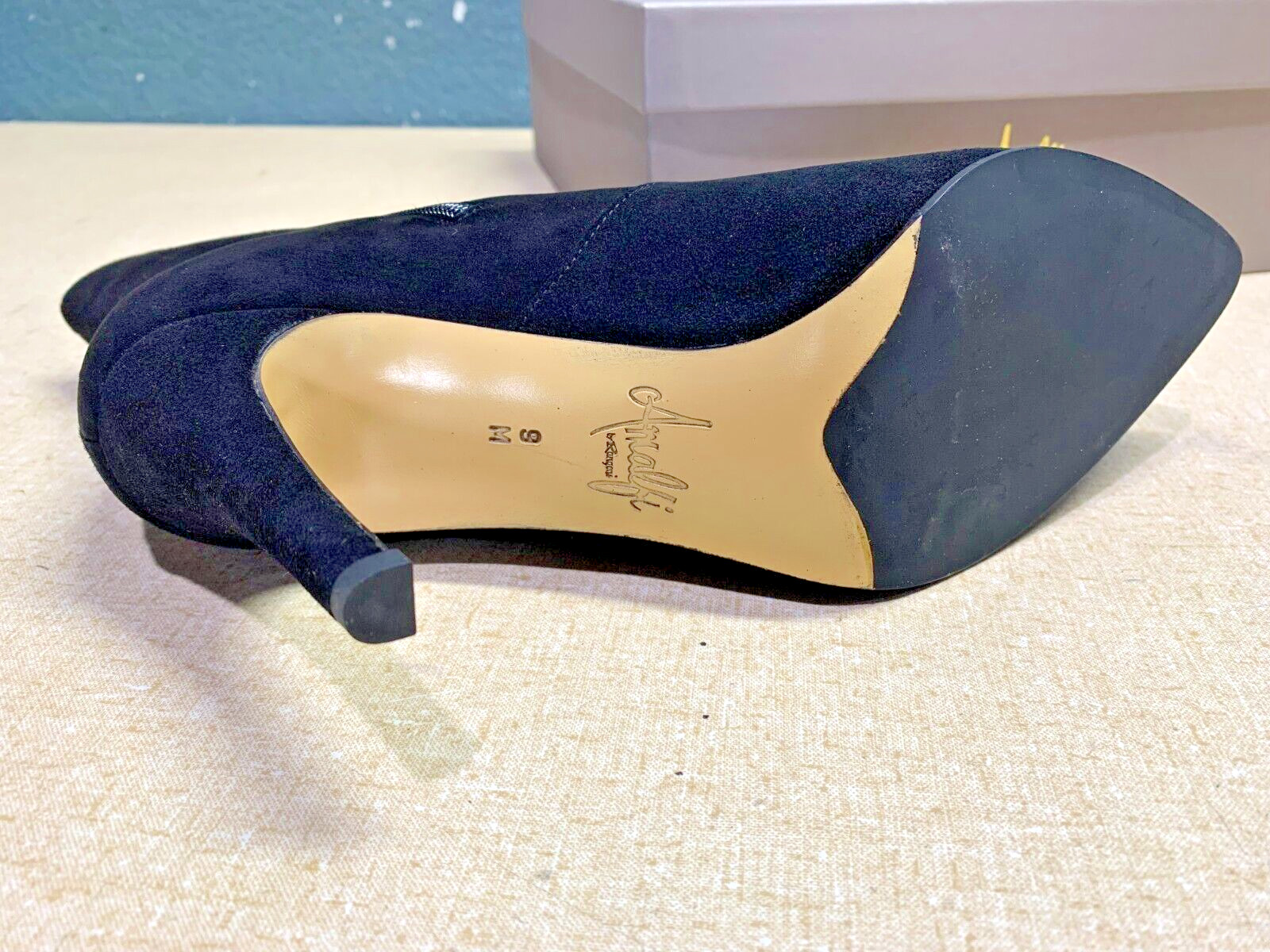 AMALFI BY RANGONI MATILDE CASHMERE BLACK BOOT NOS 9 M WOMENS SHOES