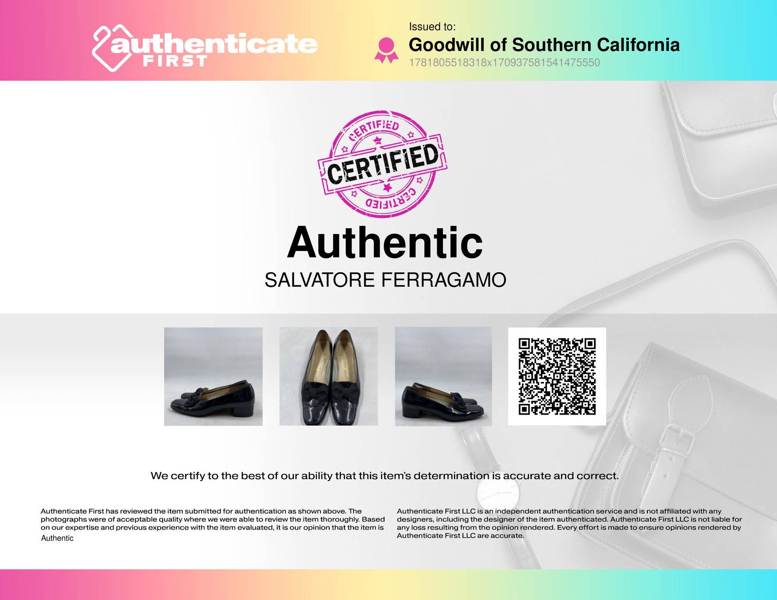 Salvatore Ferragamo Black Patent Leather Grosgrain Bow Pumps COA Size 8 2A