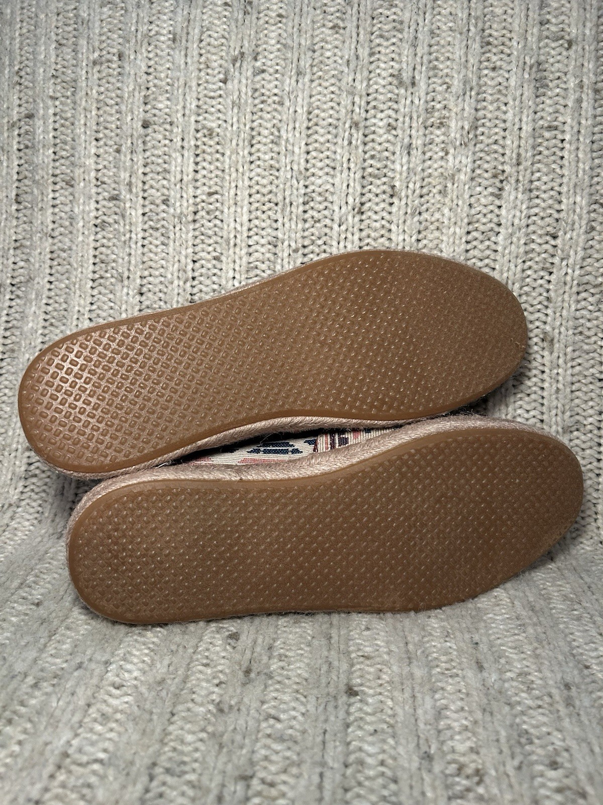 TOMS Women’s Alpargata Rope Slip On Shoes Natural Multi Global Woven Size 8 RARE
