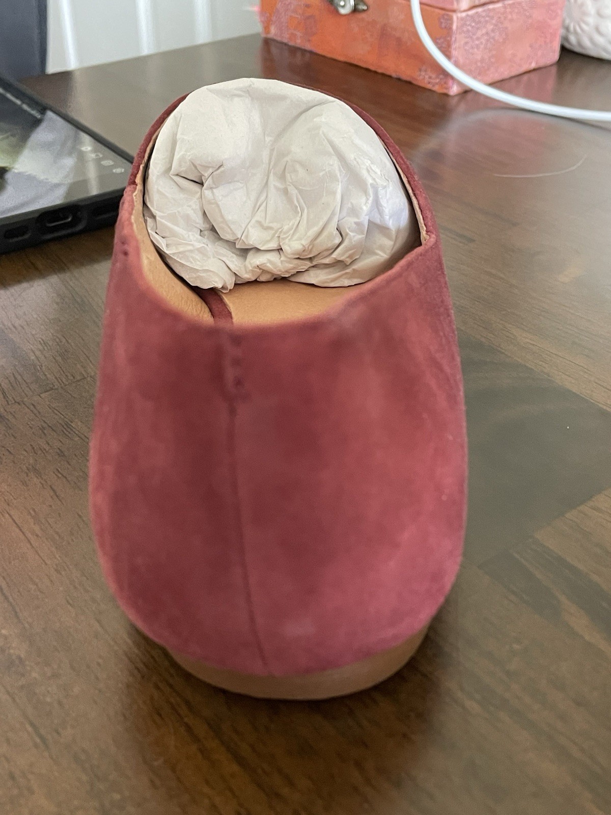 Madewell The Lizbeth Pointy Flats Women 5 Shoes Suede Leather Burgundy Slip On