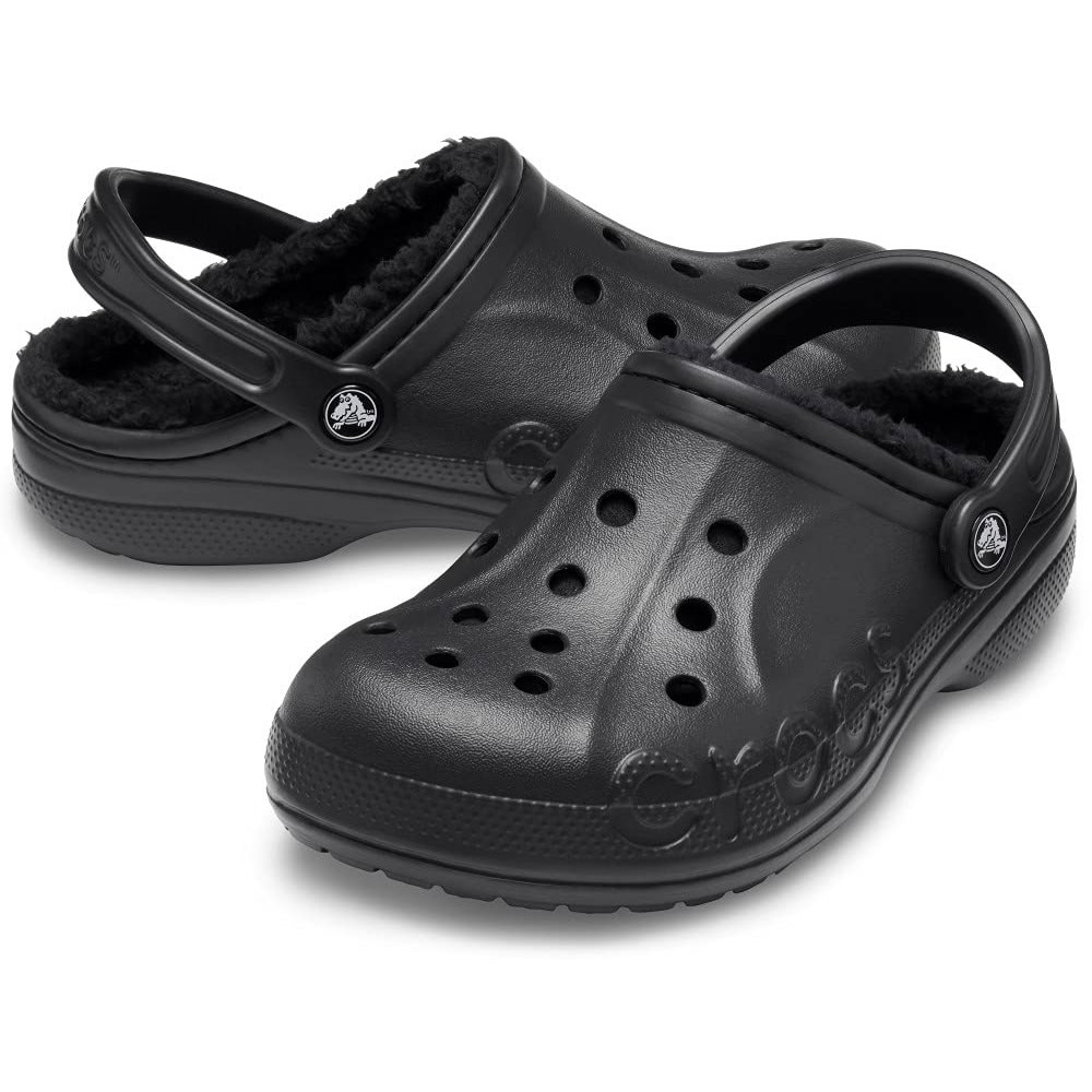 NWT Crocs Unisex-Adult Baya Lined Clog, Black/Black, 7 Women/5 Men