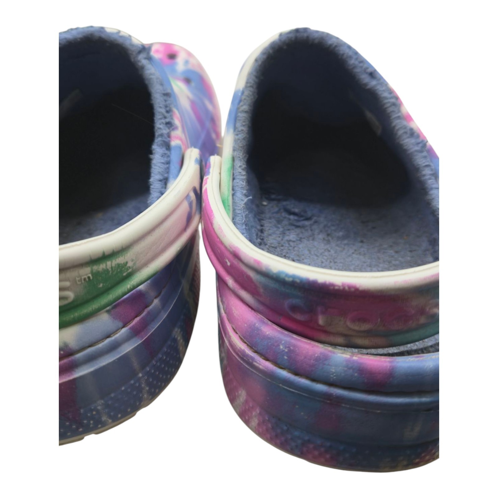 Crocs Shoes M8/W10 Baya Lined Tie dye Graphic Clog Pink Lemonade Dual Comfort