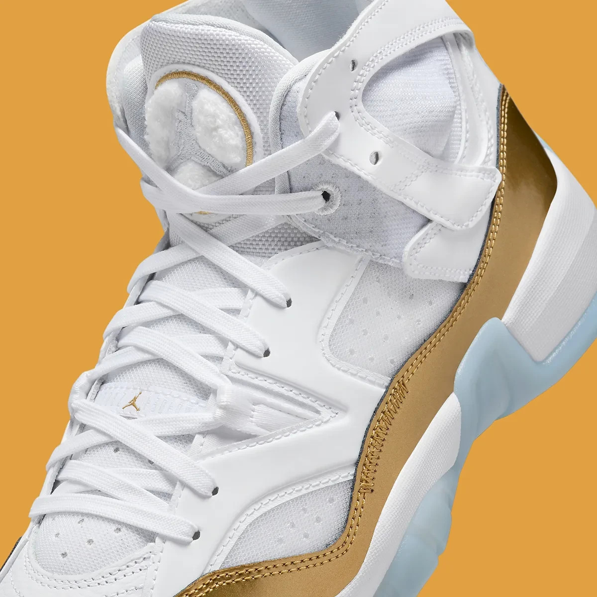 Nike Women’s Air Jordan Jumpman Two Trey Shoe White Metallic Gold DR9631-107 NEW