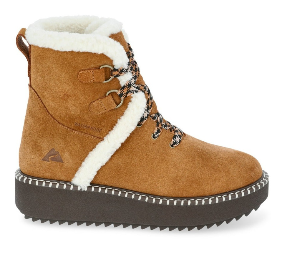 OZARK TRAIL WOMEN SNOW BOOTS NWT 3M THINSULATE WATERFROOF LEATHER CHESTNUT SZ 6