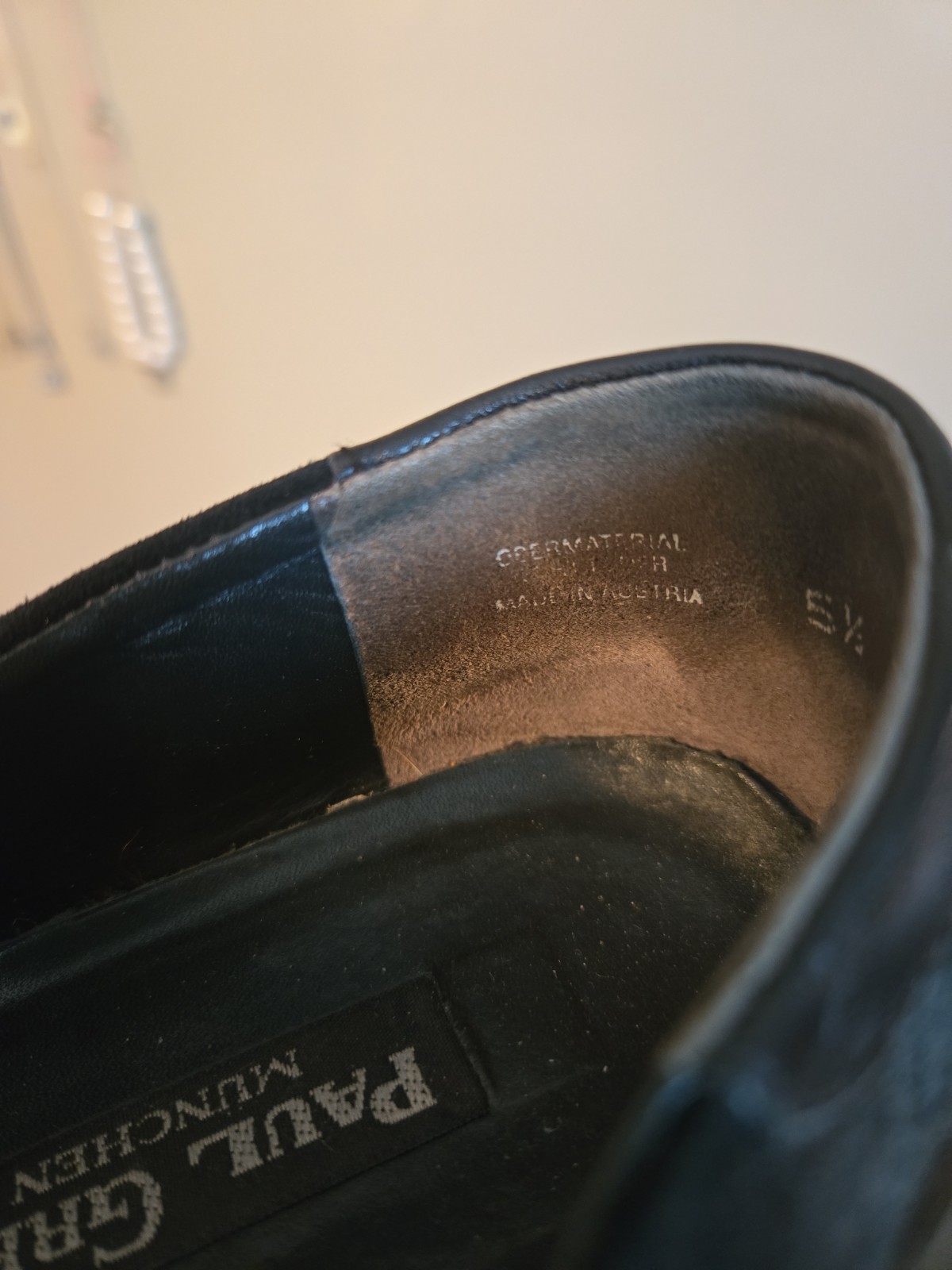 Paul Green Black Leather Munchen Loafers Women’s 5.5 Austria US 8.5 Adjustable