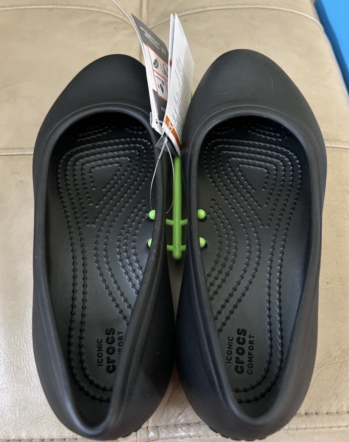 Crocs at Work Slip-On Comfort Slip Resistant Flats Black Women’s US 5 EU 34-35