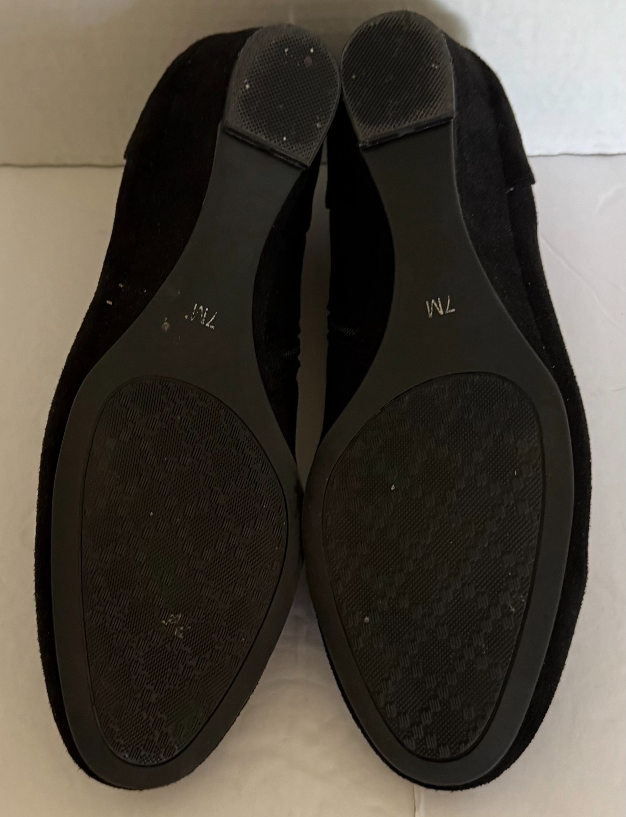 Impo Stretch Black Bootie Side Zip Wedge Heel Shoes – Women’s 7M