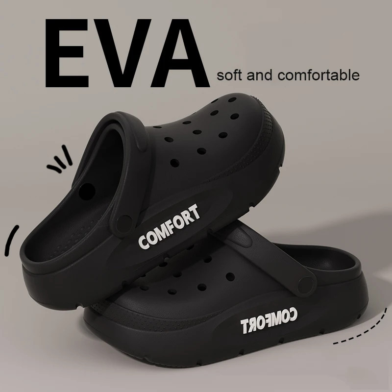 Women’s Men’s Slippers Summer Anti-slip Couple Hollow Covered Toe Indoor Outdoor