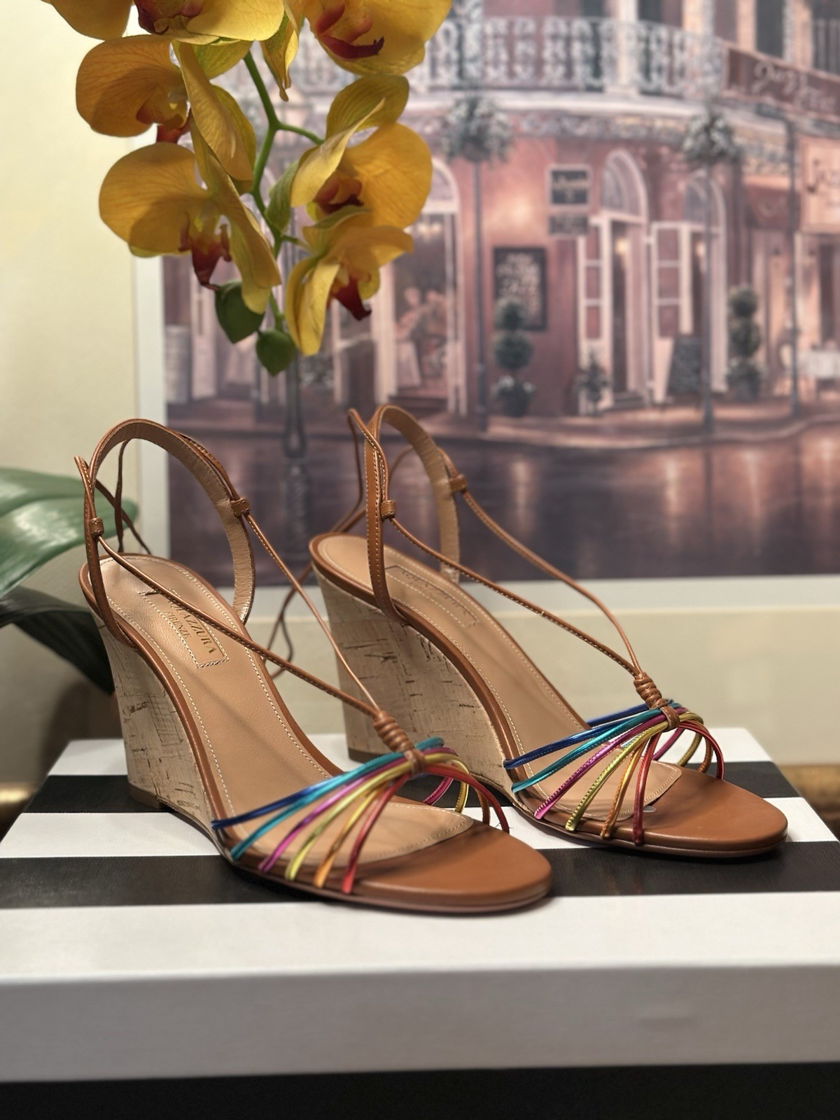 Aquazzura Whisper Wedge 85 sandals size US7.5 EU 37.5 | NIB